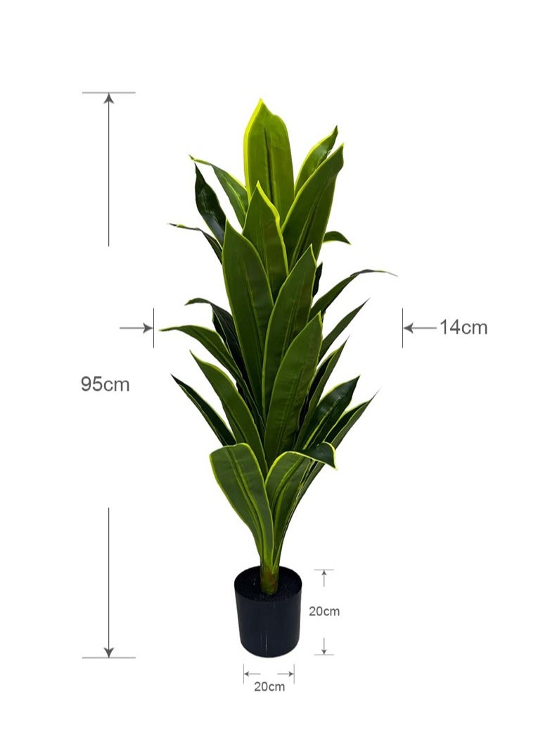 BABAZAM Decorative Artificial Long Tree Potted in Plastic Vase Natural Looking Great for Home and Office Décor Indoor and Outdoor Gifting 95x14x14cm  - Image 1