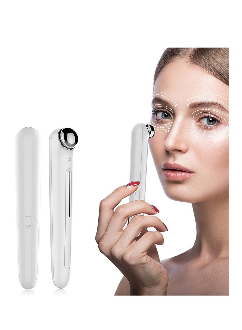 XiuWoo Eye Massager, Eyes Facial Massager Wand, Face Lift 3D Roller Electric Sonic Energy Rejuvenation, Gentle Massage Effect, Dark Circle Remover, Eliminate Bags & Puffy (White) - Image 1