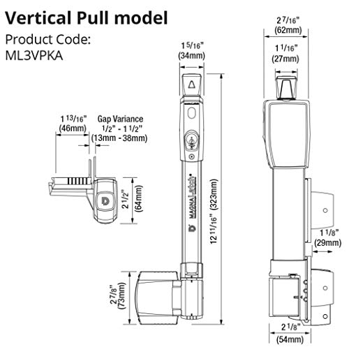 National Hardware مغناطيسية البوابة الوطنية لمعدات الأمان للمسابح Magna Latch N346-212، قفل بوابة سحب عمودي مقاوم للأطفال لأبواب المسابح أو أقفال الأسوار، أسود - Image 5