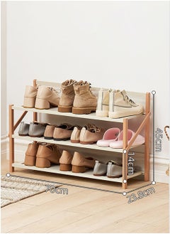 Merry Moments Modern Shoes Rack Stand Shoe Shelf Free Standing Shoe Storage Organizer for Entryway Living Room Bedroom Free-installation 3 Tier 70x23.8x45cm  - Image 1