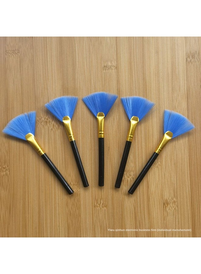 Loquat Source Supply Cleaning Brush Flat Rod Round Rod Fan Brush Five-finger Brush Large Head Brush Telescopic Brush Keyboard Gap Dust Removal Brush-Color:Round Rod Yellow Tube Blue Hair Fan Brush - Image 4