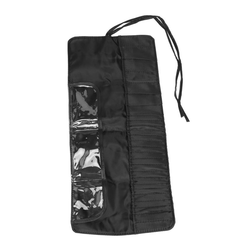 Large Capacity Makeup Brush Organizer: Premium Nylon Waterproof Wear Resistant - Rolling Foldable Portable Makeup Brush Case for Home Storage Travel Camping Business Trips - Image 4