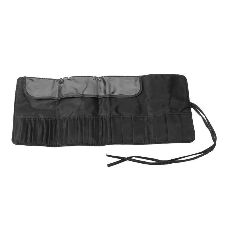 Large Capacity Makeup Brush Organizer: Premium Nylon Waterproof Wear Resistant - Rolling Foldable Portable Makeup Brush Case for Home Storage Travel Camping Business Trips - Image 1