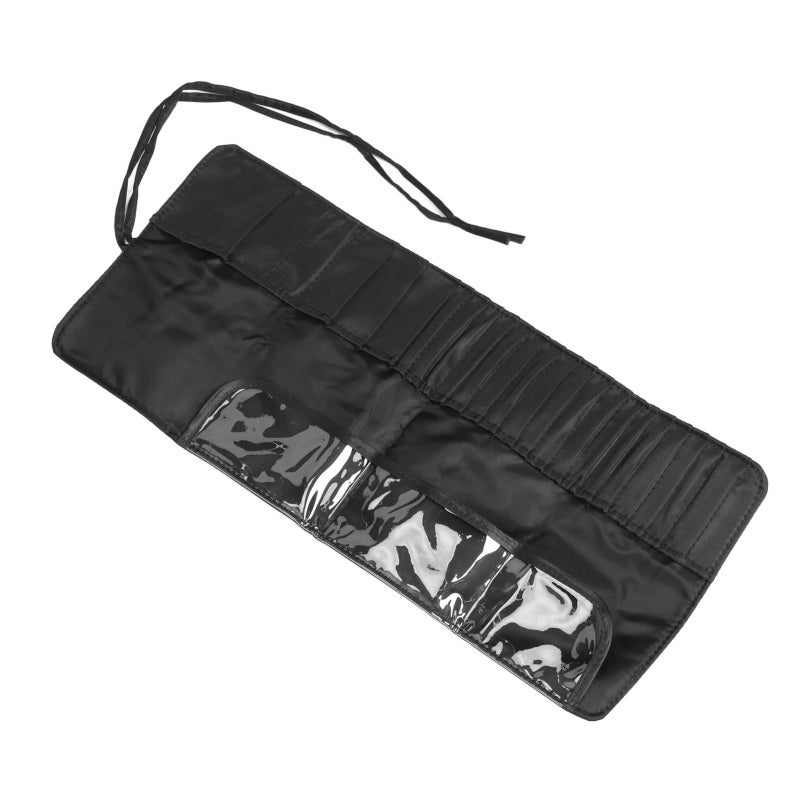 Large Capacity Makeup Brush Organizer: Premium Nylon Waterproof Wear Resistant - Rolling Foldable Portable Makeup Brush Case for Home Storage Travel Camping Business Trips - Image 5