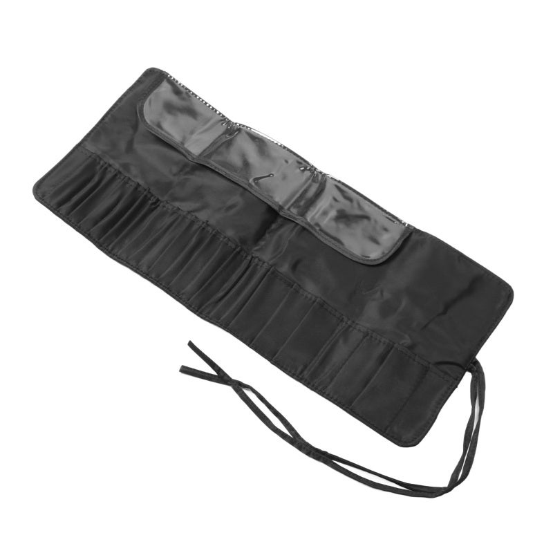Large Capacity Makeup Brush Organizer: Premium Nylon Waterproof Wear Resistant - Rolling Foldable Portable Makeup Brush Case for Home Storage Travel Camping Business Trips - Image 2