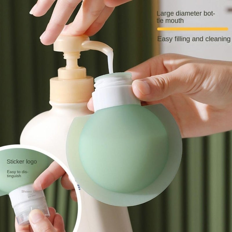 HELIMIX Refiilable Travel Essentials 60 ML 6 pack Bottel Silicon Squeeze Bottles Travelling Container For Shampoo Cream And Body Lotion bathing gelTravel Accessories Total Jars for Cream - Image 2