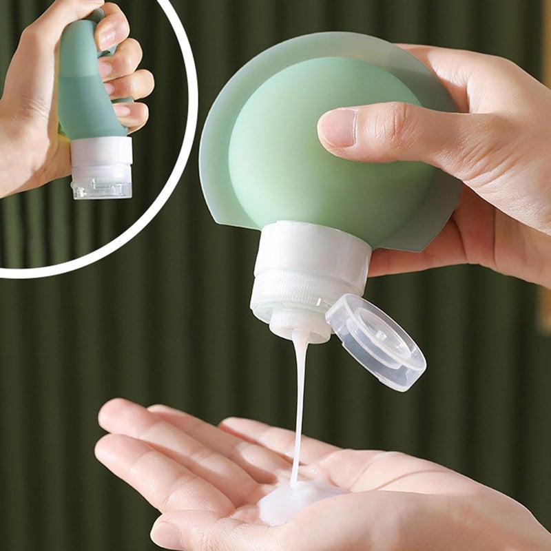 HELIMIX Refiilable Travel Essentials 60 ML 6 pack Bottel Silicon Squeeze Bottles Travelling Container For Shampoo Cream And Body Lotion bathing gelTravel Accessories Total Jars for Cream - Image 3