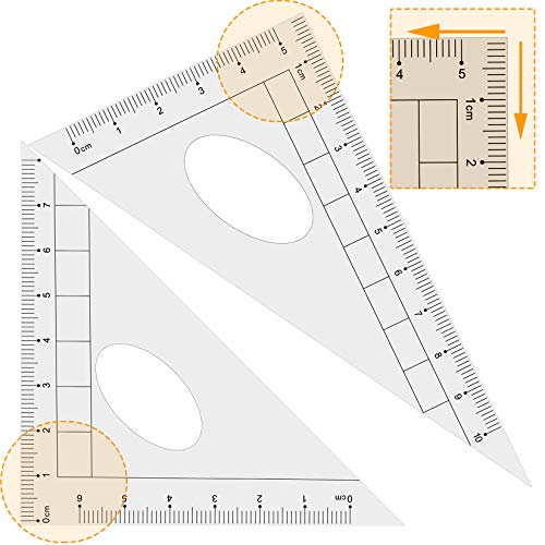 Akuoly Maths Compasses for Geometry Student Drafting Compass Set Starter Kit with Protractor, Set Squares with Case for School Maths Study, Orange - Image 3