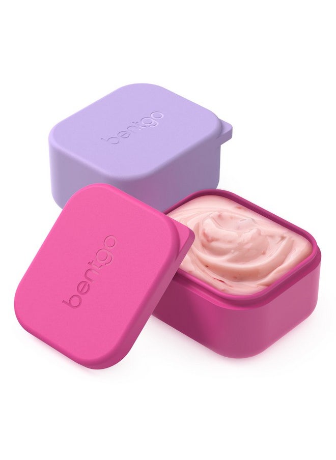 Bentgo - Bentgo Sidekicks 2-Pack Silicone Container Set - Dipping Sauce Cups for Condiments & Small Snacks, Reusable, Durable, & Leak-Proof Liquid Storage, Salad Dressing Container - 2.6 oz (Lavender & Pink) - Image 1
