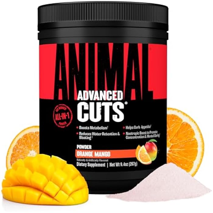 Animal Cuts Thermogenic Fat Burner Powder - Weight Loss for Women and Men for Metabolism, Energy, Focus, and Nootropic Brain Support with Ketones Appetite Suppressant - Orange Mango Flavor - Image 1