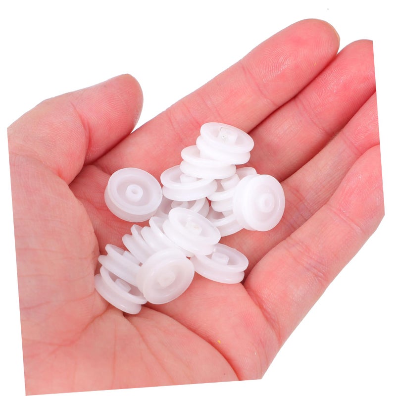 50pcs White Plastic Gear Pulley Wheels Smooth Quiet Operation for Automotive DIY Projects - Image 5