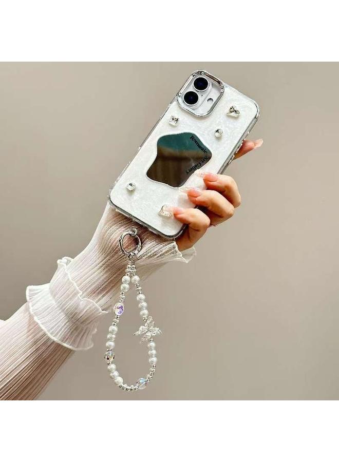 S-TOP Case For iPhone 14 Cream Mirror Bracelet Chain TPU Phone Case - Image 4
