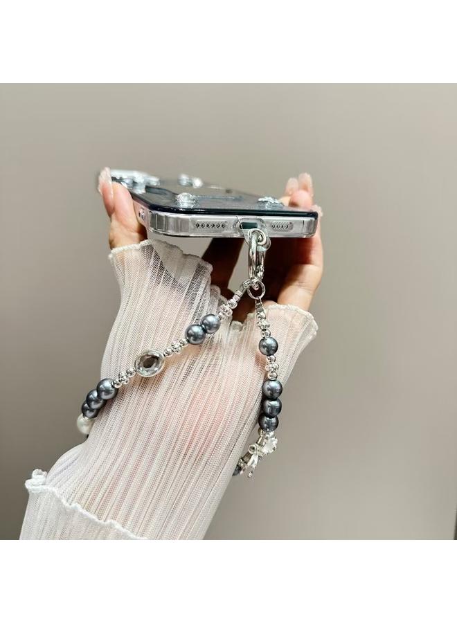 S-TOP Case For iPhone 14 Cream Mirror Bracelet Chain TPU Phone Case - Image 5