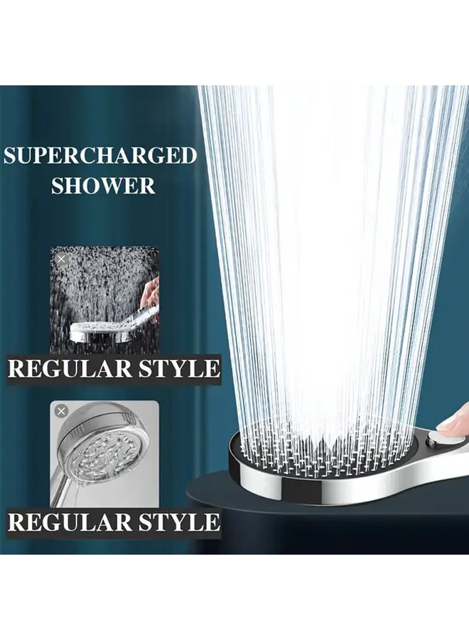 Black High Pressure Large Panel Rain Shower Head For Bathroom Powerful Super Electroplated - Image 2