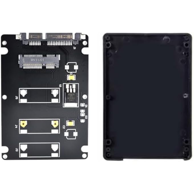 rayihni MINI PCI-E MSATA SSD TO 2.5 SATA HARD DISK ENCLOSURE CASE CONVERTER ADAPTER FOR INTEL SAMSUNG ASUS BLACK - Image 2