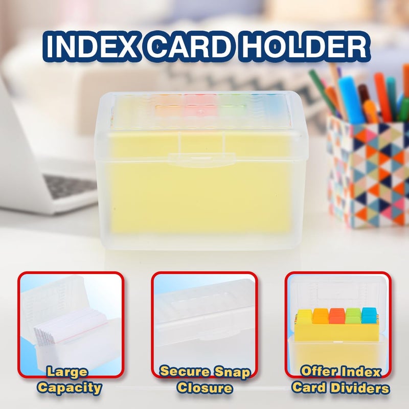 H4D Index Card Holder 3x5 Inches with 25 Plastic Dividers, Clear - Image 4