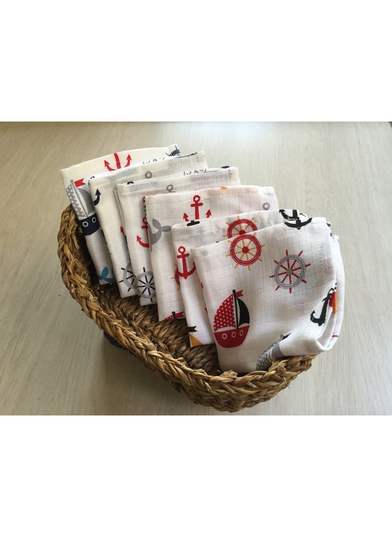 Lief Home Baby Muslin Mouth Diaper (6 Pieces) | 28X28  - Image 1