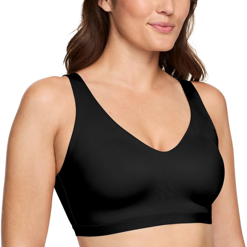 Warner's womens Cloud 9 Super Soft, Smooth Invisible Look Wireless Lightly Lined Comfort Rm1041a T Shirt Bra, Black, Large US - Image 1