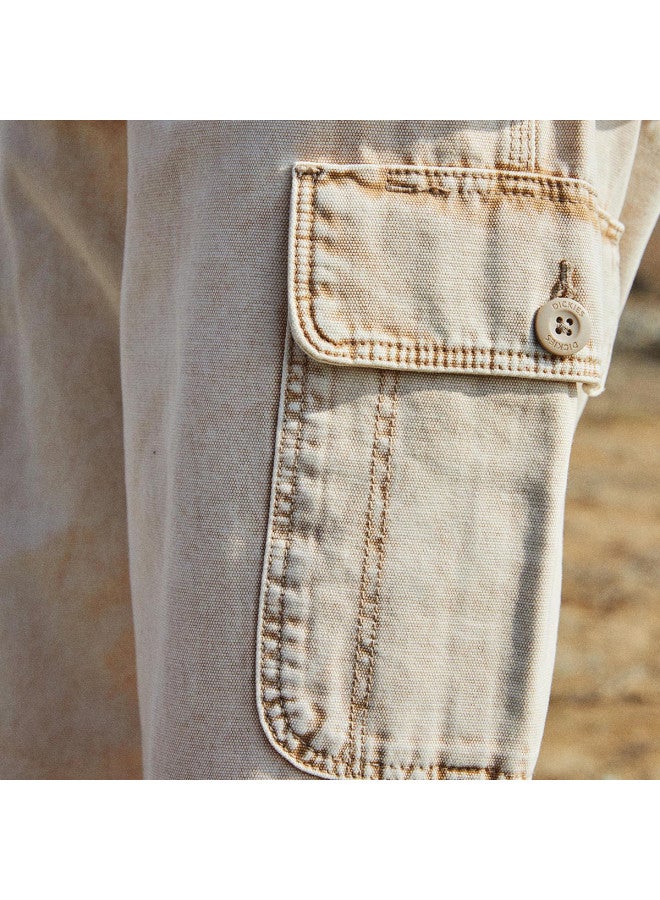 Dickies بنطلون كارغو متعدد الجيوب من ديكيز قماش مغسول لفصل الربيع/الصيف، بنطلون واسع الساق كاجوال - Image 4
