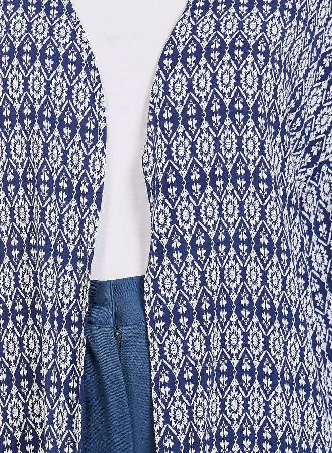 Styli Boho Printed Short Length Kimono