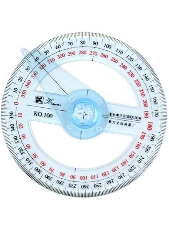 Generic 360 Degree Angle Measure Circle Protractor 360 Degree Plastic Protractor for School Classroom Office Drafting Measuring Circle Protractor Circle Protractor Drawing Tool Circle Protractor 360 Degree  - Image 1