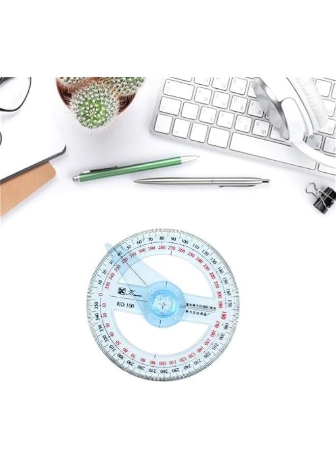 Generic 360 Degree Angle Measure Circle Protractor 360 Degree Plastic Protractor for School Classroom Office Drafting Measuring Circle Protractor Circle Protractor Drawing Tool Circle Protractor 360 Degree  - Image 2