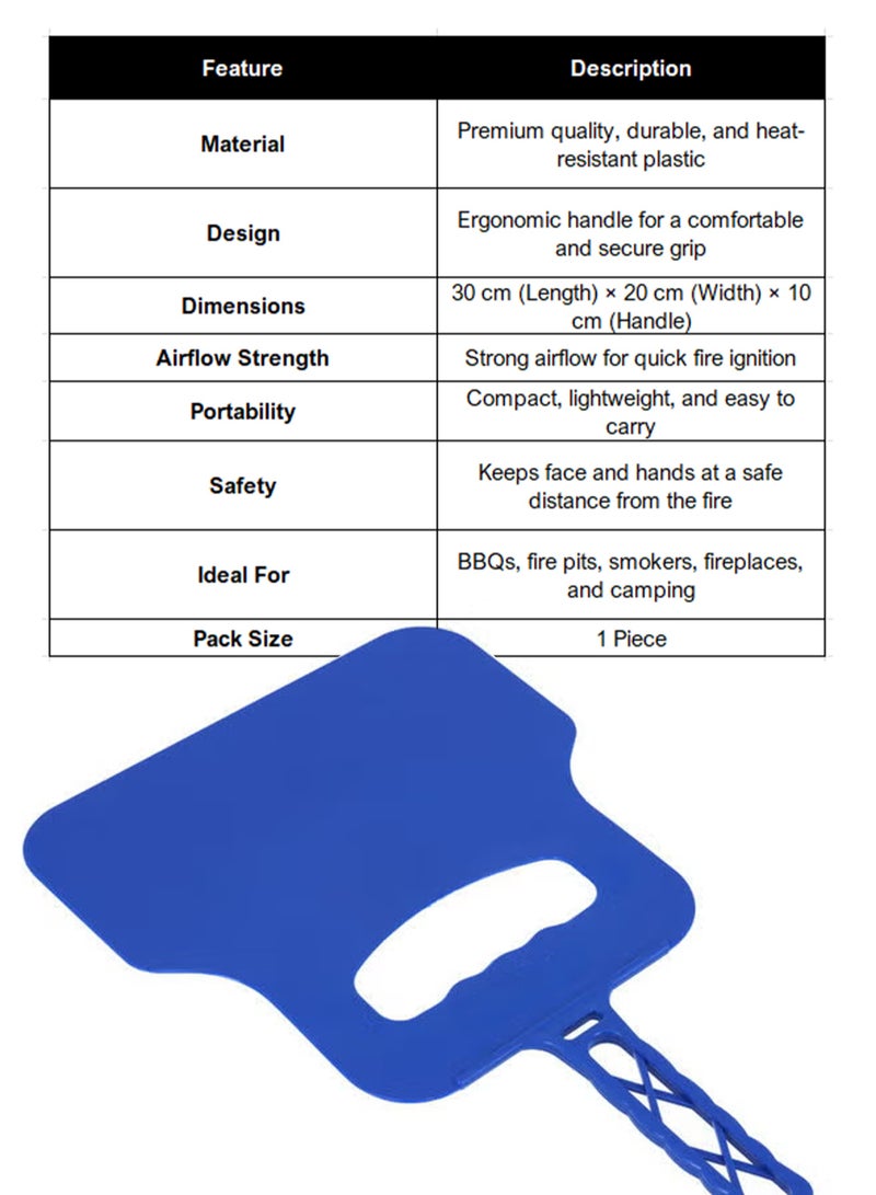 DBLEW Flame Blower Fan for BBQ, Camping & Outdoor Cooking Compact, Durable, Easy to Use, Premium Quality Plastic, Assorted Colors (30x20x10 cm, Pack of 1) - Image 3