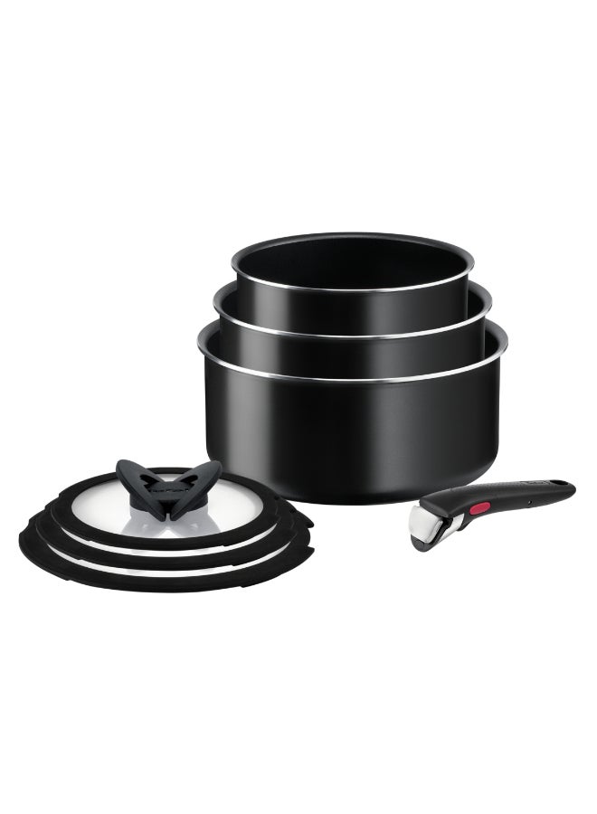 TEFAL Ingenio Unlimited On | 7-Piece Cookware Set | Stackable | Non-stick Coating | Removable Handle | Induction | Made in France | 2 Years Warranty | L1599602 Black Black - Image 1