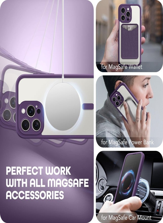 TIESZEN for iPhone 15 Pro Case Magnetic, [Compatible with Magsafe], Built-in Privacy Screen Protector & Upgraded Camera Protection, Anti Spy Full Body Hard Phone Case for 15 Pro 6.1'', Purple - Image 4