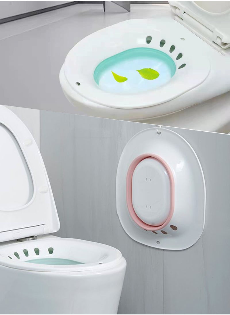 Toshionics - Reusable Toilet Seat Folding Collapsible Sitz Bathtub with Flusher Water Soaking Basin Suitable for Pregnant Woman Soaking Bath for Acne Relief Hemorrhoid Care Steam Seat Women Relieve Inflammation - Image 1