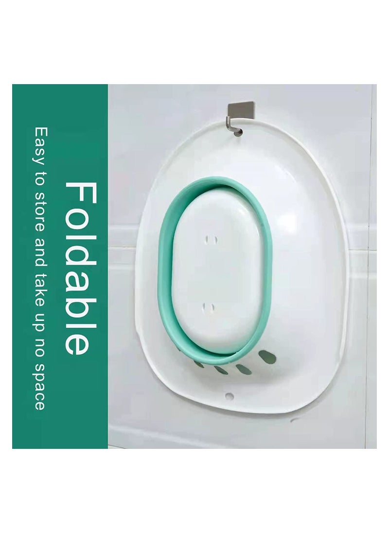 Toshionics - Reusable Toilet Seat Folding Collapsible Sitz Bathtub with Flusher Water Soaking Basin Suitable for Pregnant Woman Soaking Bath for Acne Relief Hemorrhoid Care Steam Seat Women Relieve Inflammation - Image 1