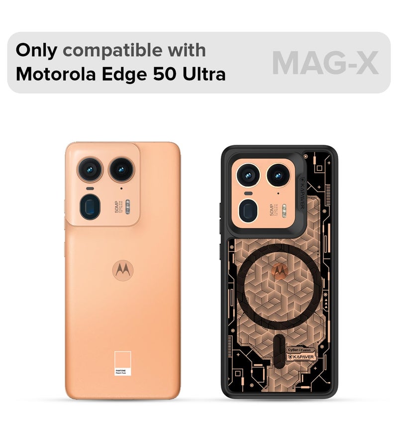 KAPAVER MAG-X Back Cover Case for Motorola Edge 50 Ultra (Cyber-i Edition 01-Black)(Polycarbonate + TPU) - Image 2