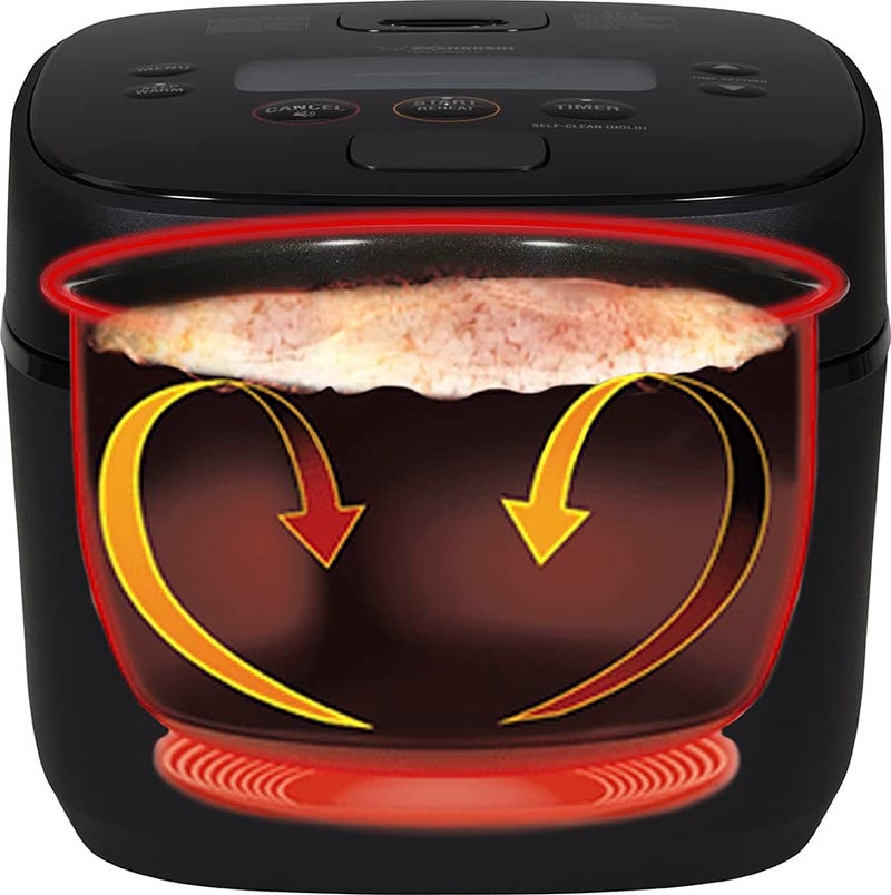 Zojirushi NW-QAC18 10-Cup Capacity Flat-Top Induction Cooker and Warmer with Custom Cooking Pan, Double Nonstick Coating for Easy Clean-Up (Black) - Image 5