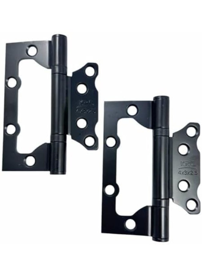 2 Pack Door Hinge, Stainless Steel Hinges for Home and Room Doors (Butterfly Hinge, 4 Inch) (Black) - Image 1