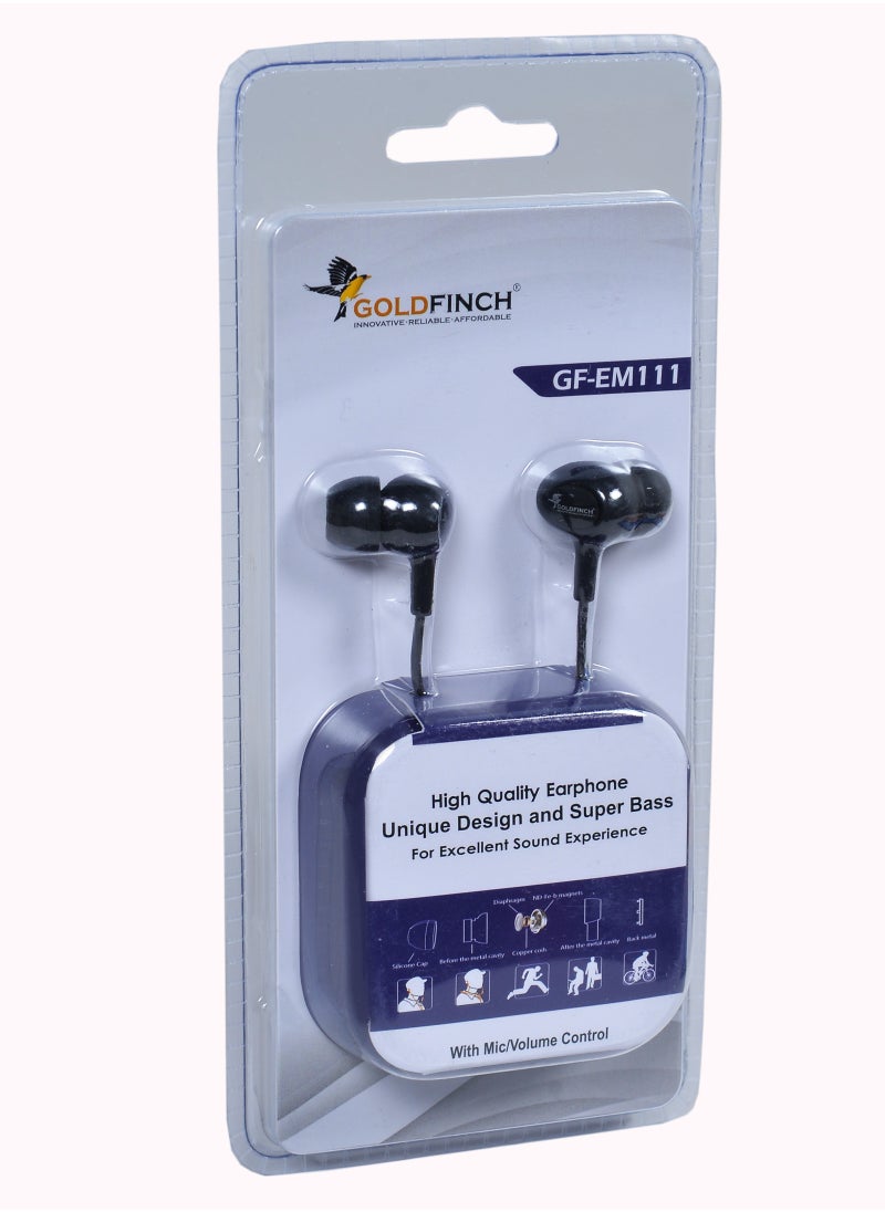 Goldfinch Wired Earphones with  Boosted Bass and Inbuilt MIC  - Image 1