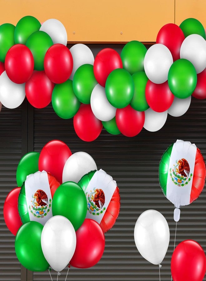 هونغداو مجموعة بالونات هونغداو لحفلات عيد الاستقلال المكسيكي، تتضمن 100 بالون، منها 70 بالون لاتكس أحمر وأخضر وأبيض، و30 بالون فويل عليه علم المكسيك، مثالية لحفلات عيد ميلاد "فيفا مكسيكو" و"يوم الاستقلال". - Image 3