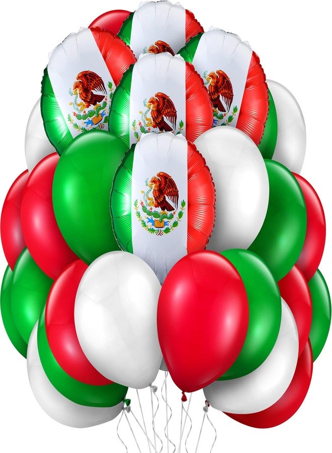 هونغداو مجموعة بالونات هونغداو لحفلات عيد الاستقلال المكسيكي، تتضمن 100 بالون، منها 70 بالون لاتكس أحمر وأخضر وأبيض، و30 بالون فويل عليه علم المكسيك، مثالية لحفلات عيد ميلاد "فيفا مكسيكو" و"يوم الاستقلال". - Image 1