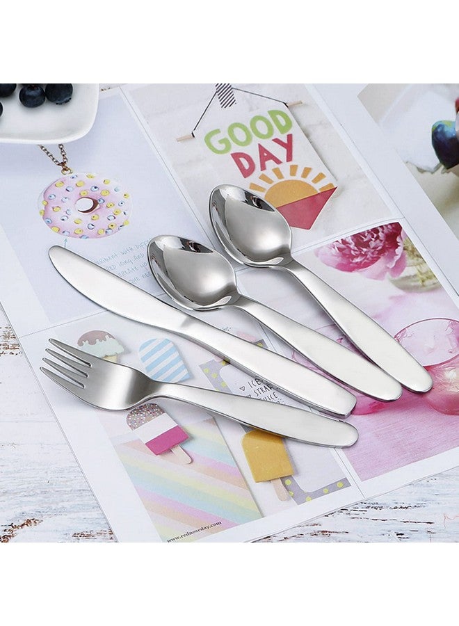 VANRA طقم أدوات المائدة للأطفال من الفولاذ المقاوم للصدأ 18/8 من VANRA بطول 5.9 بوصة - مجموعة من 4 ملاعق فضية للأكل في المنزل والمدرسة (4 ملاعق) - Image 3