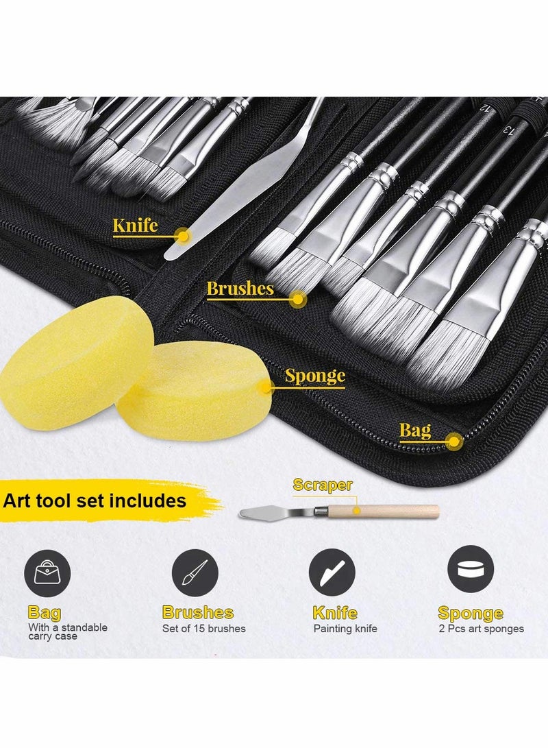 Generic Professional Artist Paint Brushes for Acrylic Painting, Watercolor and Gouache – Painting Brush Set – Acrylic and Watercolor Brushes  - Image 3