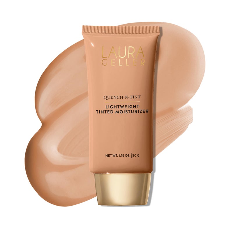 LAURA GELLER NEW YORK QuenchnTint Hydrating Foundation  Medium  Sheer to Light Buildable Coverage  Natural Glow Finish  Lightweight Formula with Hyaluronic Acid