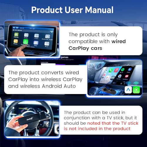 Carlinkit Wireless CarPlay Adapter 3in1Designed for TV Sticksfor Wired CarPlay CarsSupport converting Wired CarPlay to Wireless CarPlay Android AutoSupport HDMI Port Fir e TV Sticks inputting - Image 3