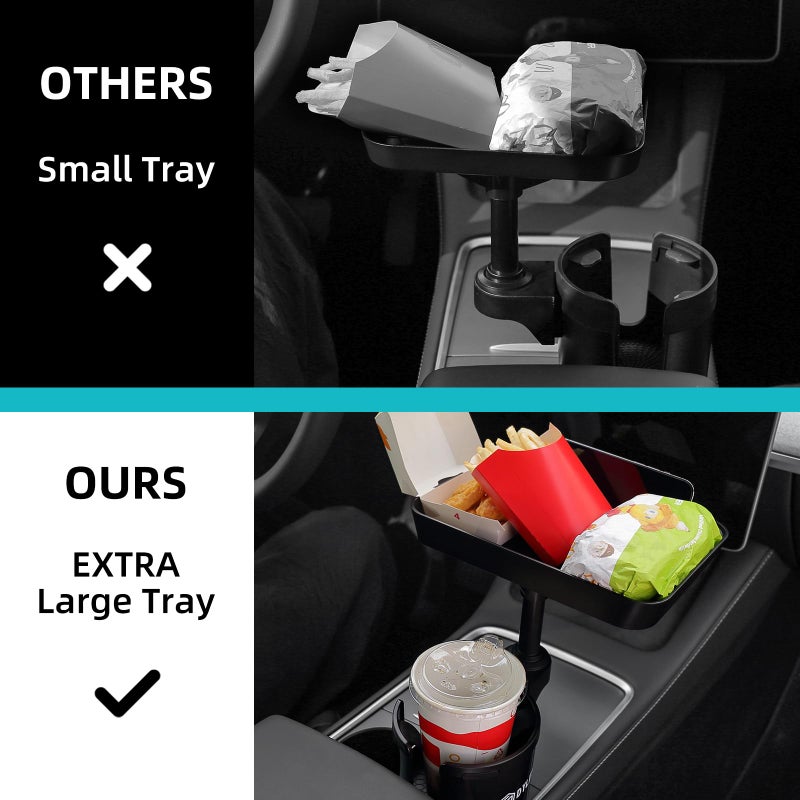 DYLEN Car Cup Holder Tray, Cup Holder Expander Adapter for Car, 9.5â€ Detachable Car Food Tray Table for Eating, Road Trip Essentials Fits Yeti, Hydro Flask 16-46 oz - Image 4