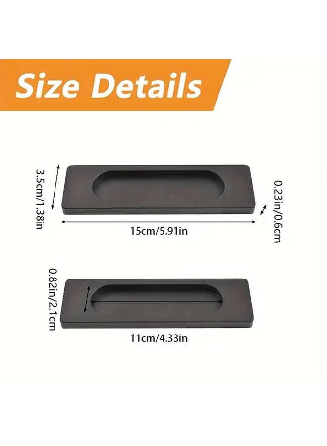 4 PCS Matte Black Aluminum Alloy Flush Pull Handles Self Stick No Drill Design - Image 3