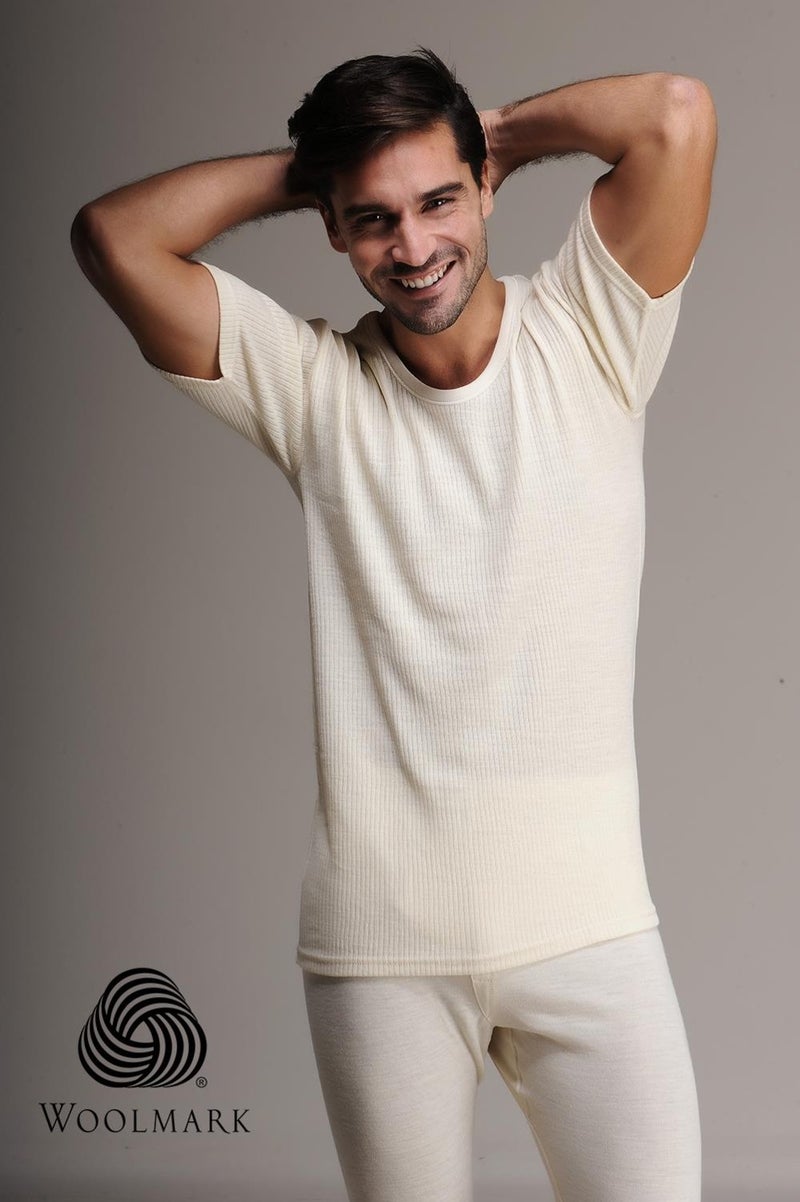 Hasyün 1000 Men's 100% Wool Short Sleeve Undershirt 