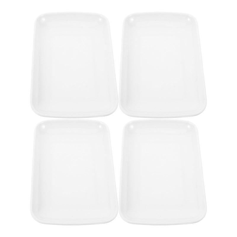 SUPVOX Melamine Rectangular Snack Plates 19x12cm 4pcs Set Sturdy Dinnerware - Image 2