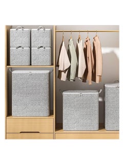 Generic Fabric Storage Boxes, 2 Pcs Foldable Nonwoven Storage Bags with Zipper and Handles for Clothing Blanket Bedding, Large Capacity Washable Clothes Storage Bins for Closet Wardrobe (Grey, 150L)  - Image 3