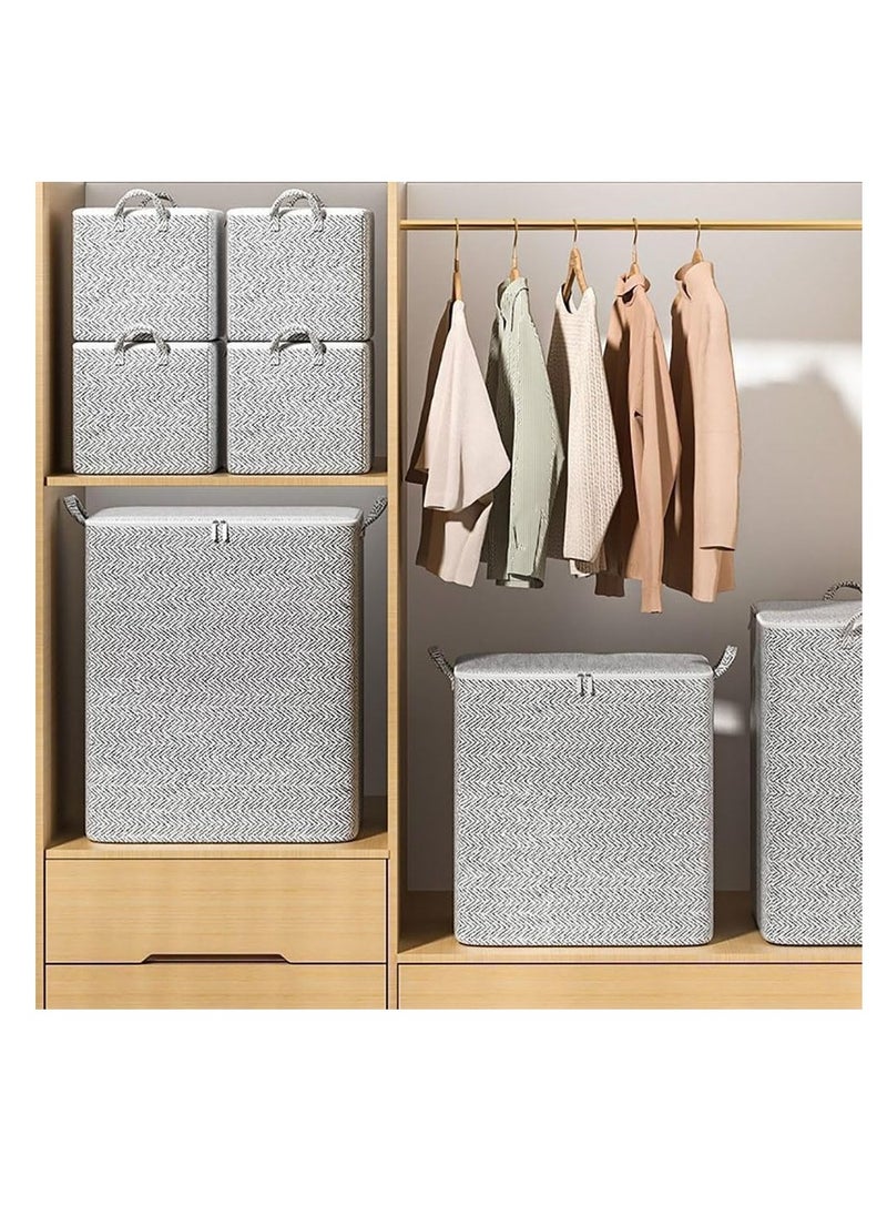 Generic Fabric Storage Boxes, 2 Pcs Foldable Nonwoven Storage Bags with Zipper and Handles for Clothing Blanket Bedding, Large Capacity Washable Clothes Storage Bins for Closet Wardrobe (Grey, 150L)  - Image 3