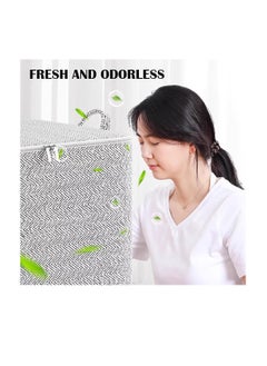 Generic Fabric Storage Boxes, 2 Pcs Foldable Nonwoven Storage Bags with Zipper and Handles for Clothing Blanket Bedding, Large Capacity Washable Clothes Storage Bins for Closet Wardrobe (Grey, 150L)  - Image 5