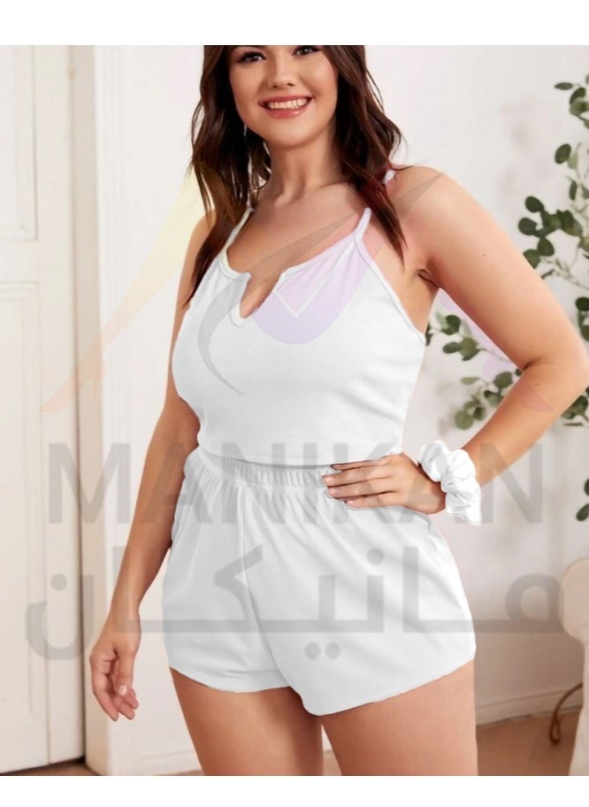 MANIKAN MANIKAN Women pajama set Short Lycra shorts with a sleeveless T-shirt  - Image 3