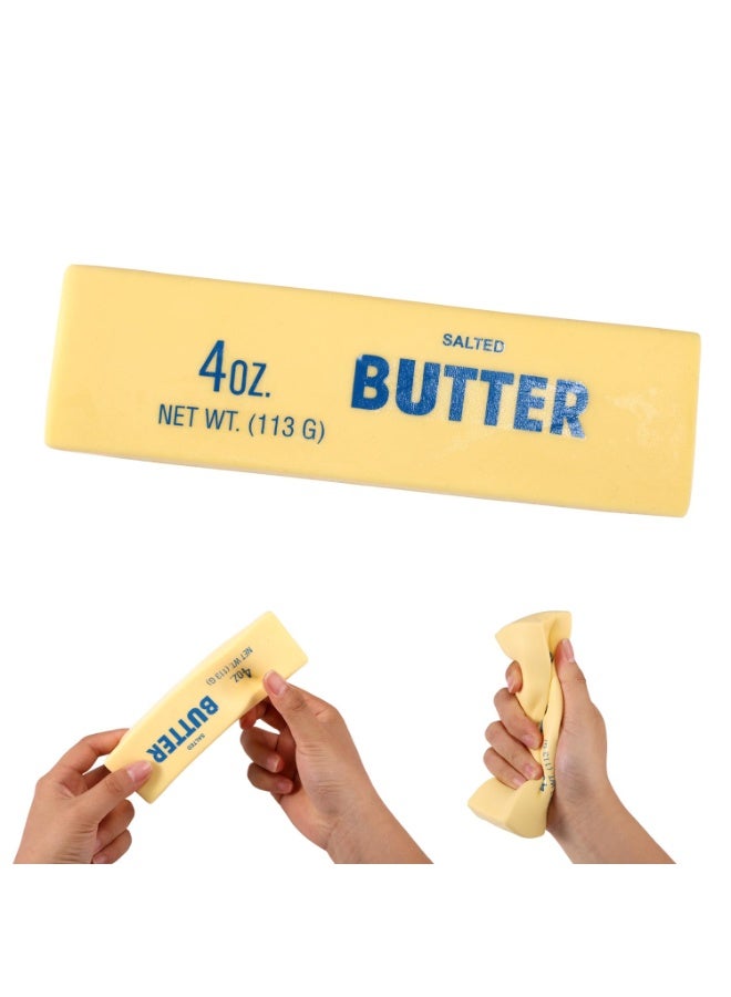 Butter Squeeze Toy – Slow Rising Butter Stick – PU Material Stress Relief Toy for Office School Anxiety Decompression – Light Yellow – 14 cm - Image 1